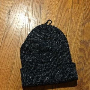 Black and shiny silver beanie
